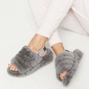 UGG® Fluff Yeah Faux Fur Slingback Sandal